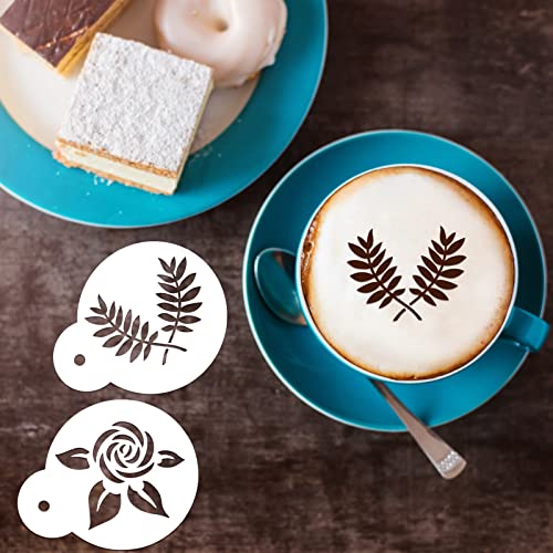 30 Pack Coffee Stencils Reusable Plastic Latte Art Cake (30 Count)