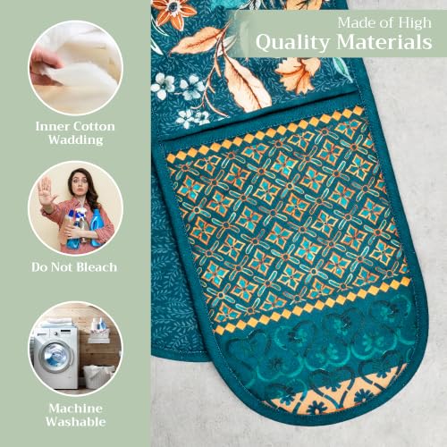 Double Oven Mitts 100% Cotton Double Oven Glove