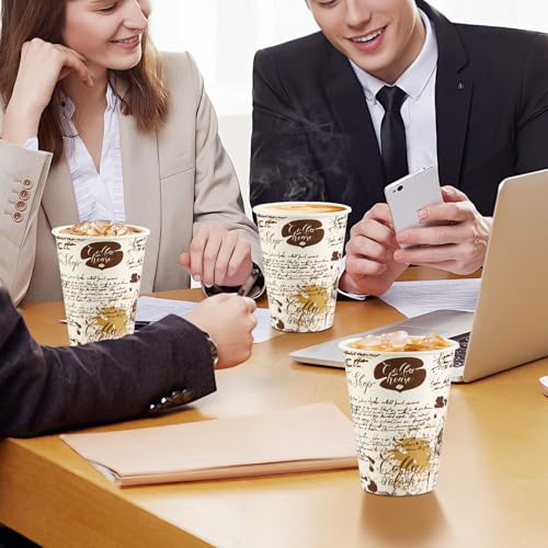 240 Pack 12 oz Disposable Paper Coffee Cups Retro Leak (240 Count)