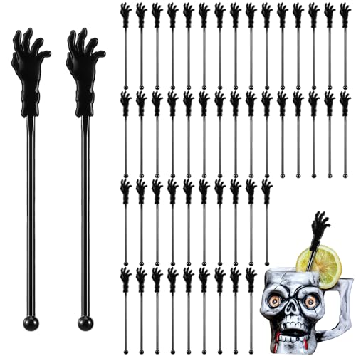 30 Pcs Halloween Swizzle Sticks Zombie Hands Fall Drink Stirrers