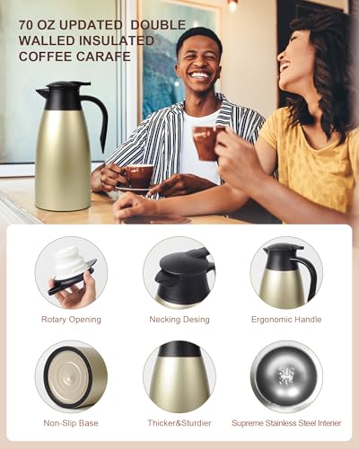 70 OZ Updated Thermal Coffee Carafe for keeping hot (70 Count)