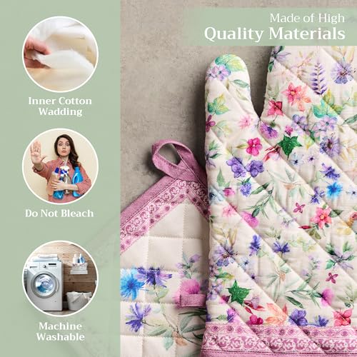 100% Cotton Oven Mitt & Pot Holder Set (2 Count)