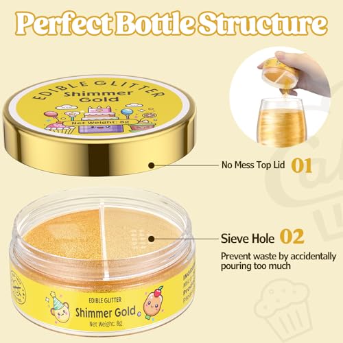 Edible Glitter for Drinks Cakes