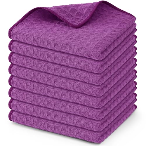 Microfiber Waffle Weave Kitchen Dish Cloths (8 Count)