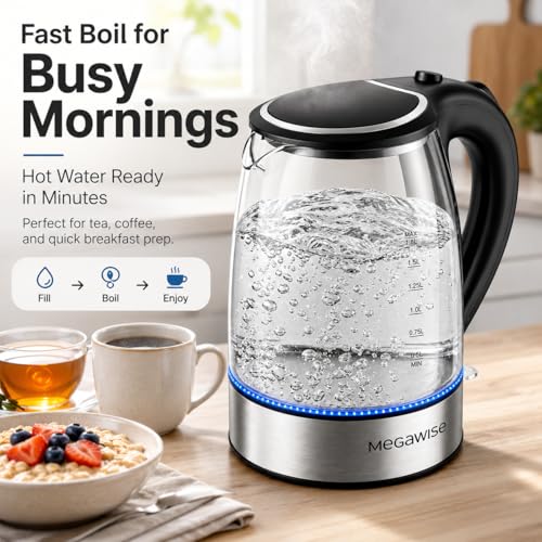 Electric Glass Kettle with Auto Shut