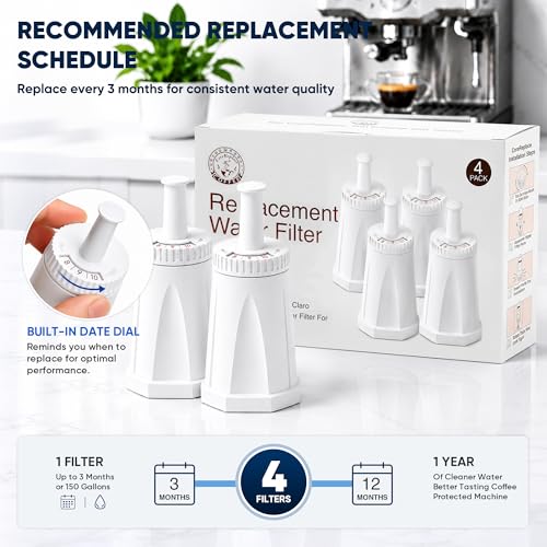 Water Filter for Breville Espresso Machine Barista Touch Espresso Machine BES880 (4 Count)