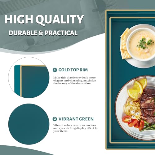 Green Serving Tray with Handles