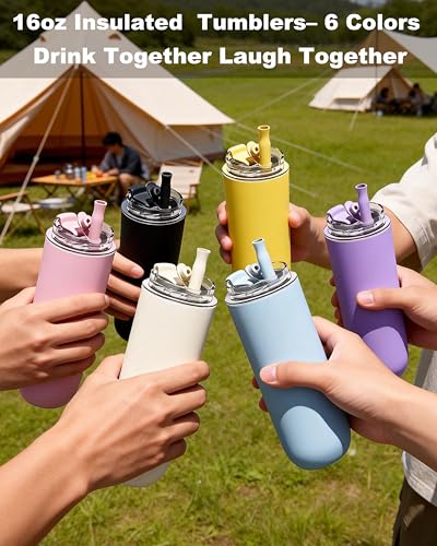 6 Pack 16 oz Insulated Coffee Tumblers (6 Count)
