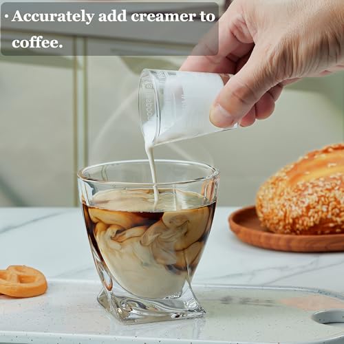 Ackers Shot Glasses Etching Scale Measuring Cup 2PACK Espresso Shot Glasses Liquid Heavy Glass 26 (2 Count (1 fl oz each))