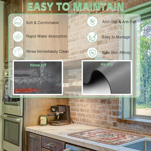 Dish Drying Mat for Kitchen Counter Absorbent Dish Coffee Mat 16"X24"