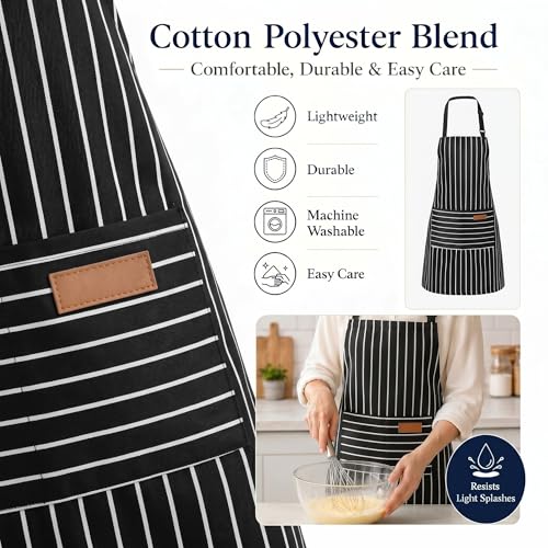 Cotton Aprons with Pockets (4 Count)