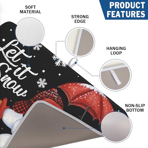 Black Snowman Dish Drying Mats for Kitchen Counter