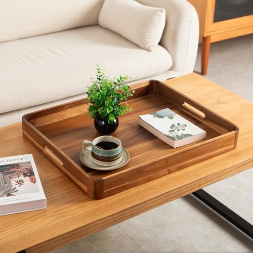 Large Ottoman Tray Wooden Serving Tray with Handles
