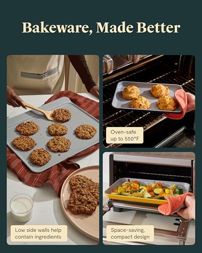 Non Stick Ceramic Baking Sheet Trio and Cookie Sheet Set (4 Count)