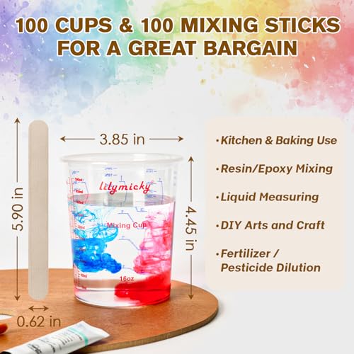 16 oz Plastic Mixing Cups (100 Count)