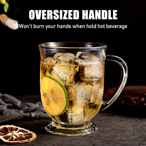 Clear Glass Coffee Mugs Set of 4 (4 Count)