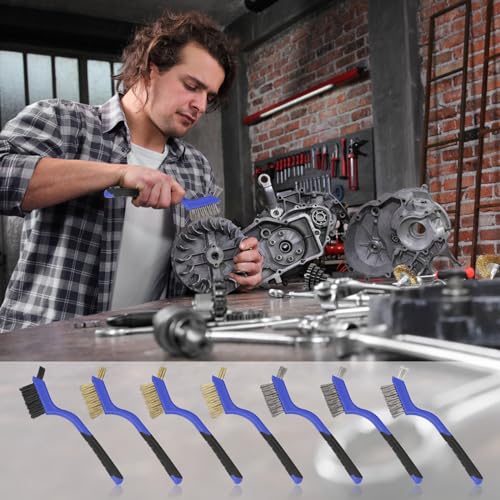 Wire Brushes Pack of 7. for Cleaning Welding Slag