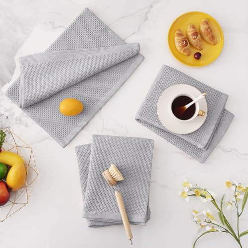 100% Cotton Oversized Waffle Weave Kitchen Towels 4 (4 Count)