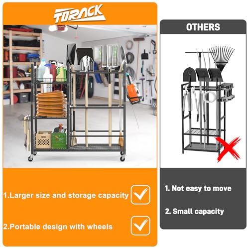 Garden Tool Organizer with Wheels