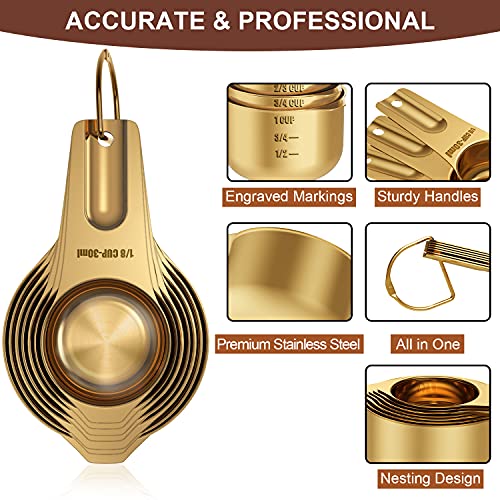 Copper Plated Measuring Cups & Spoons Set of 21
