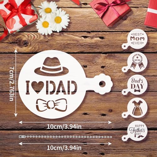 36Pcs Mother's Father's Day Cookie Cake Stencil Templates (36 Count)