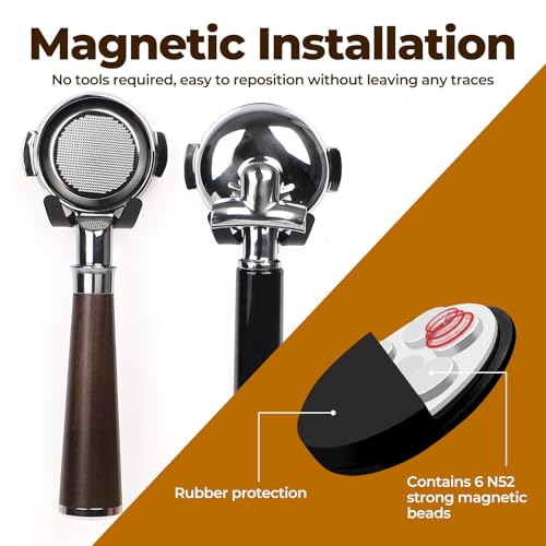 Magnetic Portafilter Holder for Espresso Machine & Metal Wall Surface
