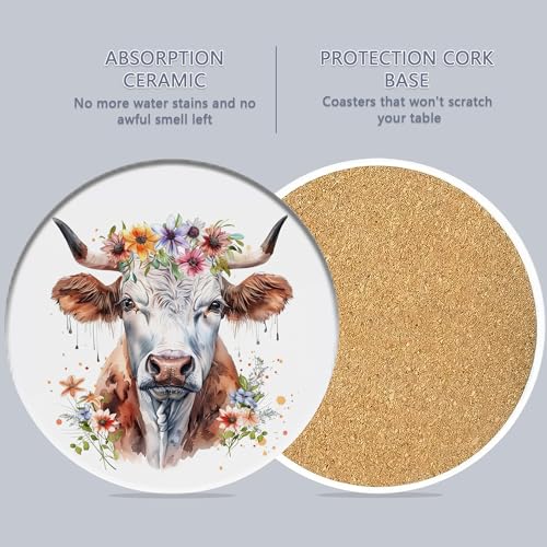 6 Pcs Coasters for Drinks with Holder