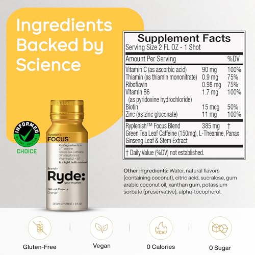 RYDE Focus Energy Shot (48 Fl Oz)