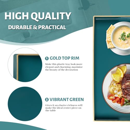 Teal Decorative Tray for Coffee Table