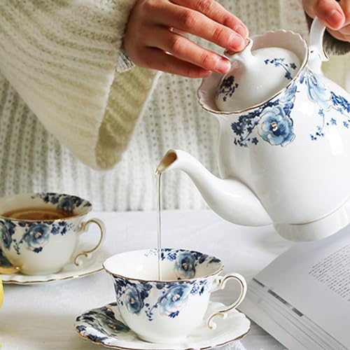 21 Piece Bone China Tea Set for Adults
