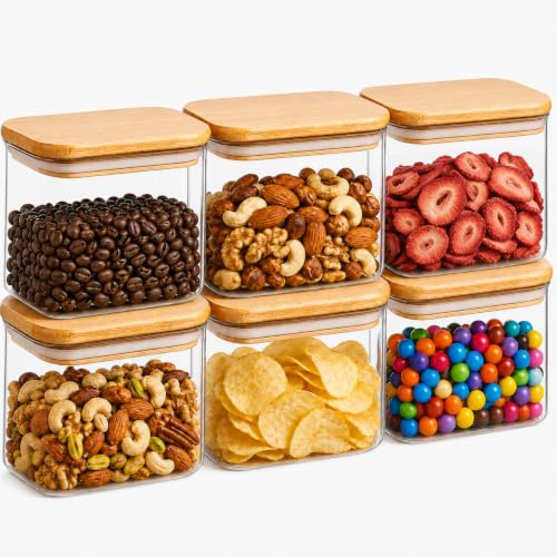 Small Glass Containers with Lids 0.7 Qt (6 Count)