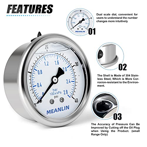 0~40Psi Stainless Steel 1