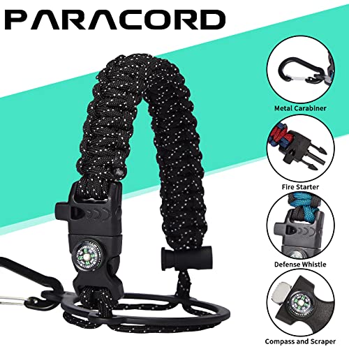 64OZ Stainless Steel Water Bottle with Paracord Handle (9 Count)
