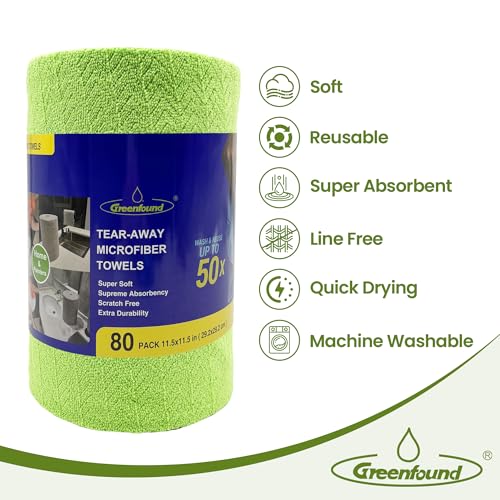 Microfiber Cleaning Cloth Roll (80 Count)