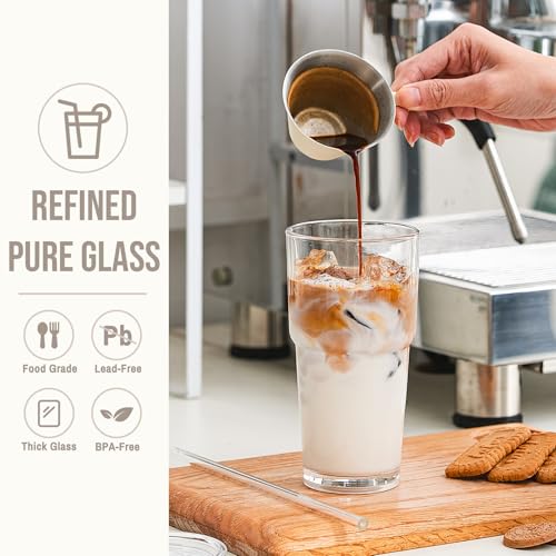 20oz Clear Glass Tumbler with Lid and Straw