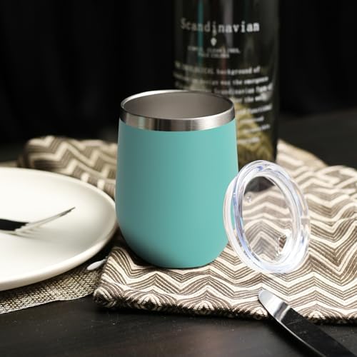 Stainless Steel Wine Tumbler Bulk with Lid (4 Count)
