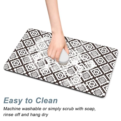 Coffee Mat 12" x 19" Cute Coffee Bar Mats for Espresso Machine Station Accessories and Organizer