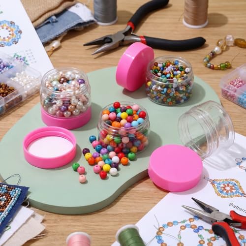 4 Pcs Plastic Jars Wide Mouth with Lids (4 Count)