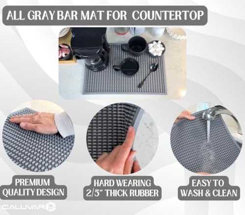 Gray Coffee Maker Mat for Countertop 18x12 in Silicone