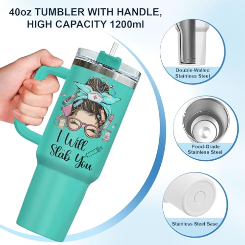 Nurse Life Funny Will Stab You 40 oz Tumbler with Handle