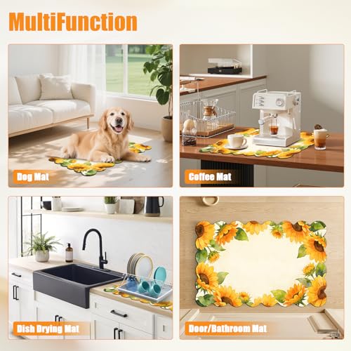 Scalloped Dish Drying Mats for Kitchen Counter