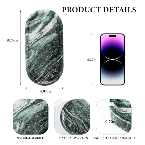 Green Marble Tray for Bathroom Countertop
