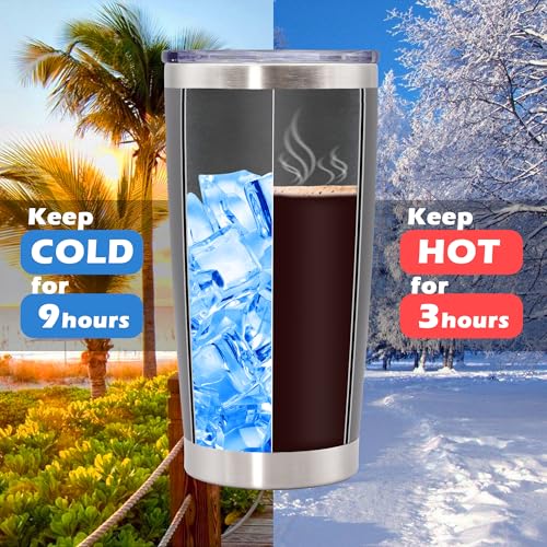 20oz Tumbler with Lid Stainless Steel Tumblers Insulated Mug Grey 6P (6 Count)