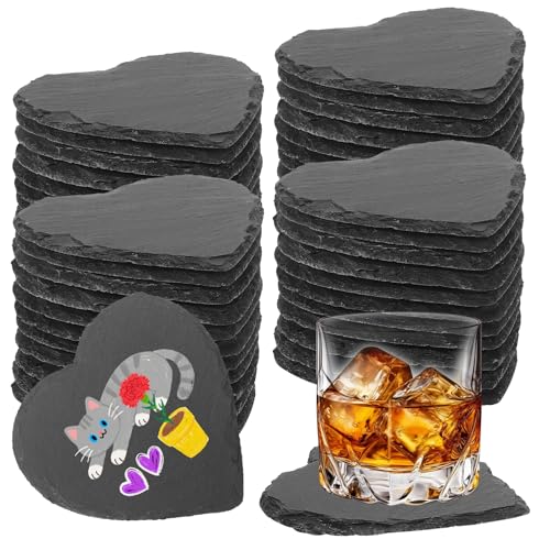 48 PCS Slate Drink Coasters Bulk (48 Count)