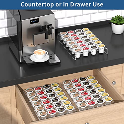 Acrylic K Cup Drawer Organizer Tray Pod Holder for 24 Coffee Capsules