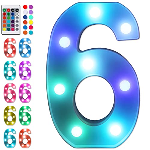 Colorful LED Number Lights with Remote