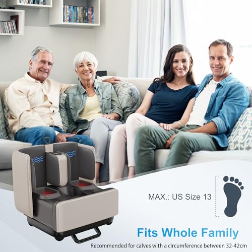 2-in-1 Shiatsu Foot Massager&Foot Rest,Foot and Calf Massager with APP Control,Heated Feet Massager for Foot Pain Relief,Gifts for Men Women
