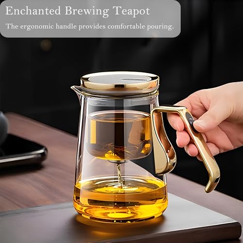 Magnetic Glass Teapot Set with 40.6oz Cast Iron Kettle for Stovetop