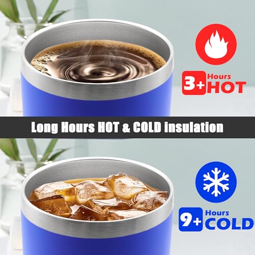 20oz Tumbler Insulated Coffee Tumblers with Lid Stainless Steel DarkBlue 4P (4 Count)