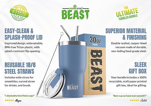 Beast 30 oz Tumbler Stainless Steel Vacuum Insulated Coffee Ice Cup Double Wall Travel Flask
